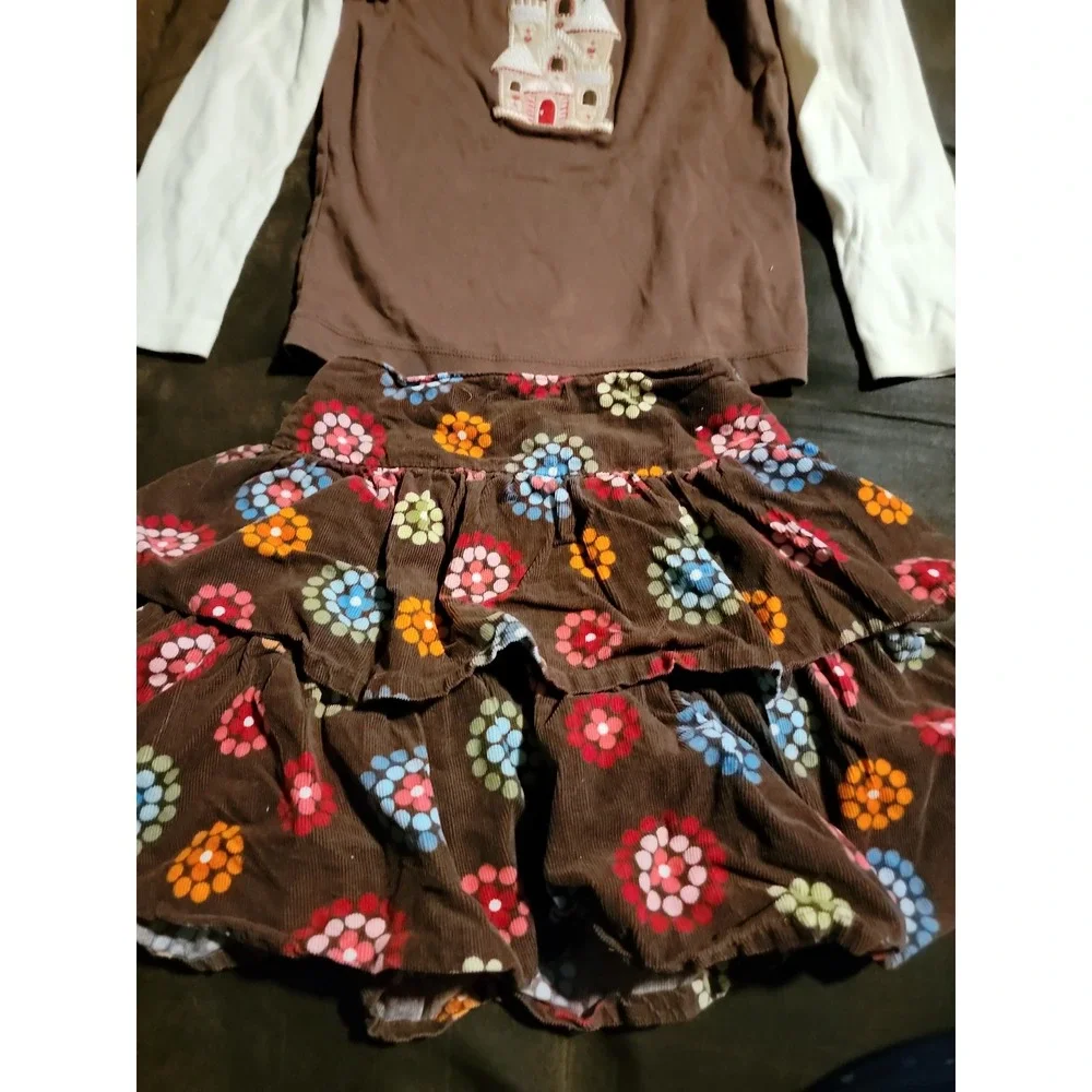 Gymboree winter cheer castle top polka dot skort size 6‎